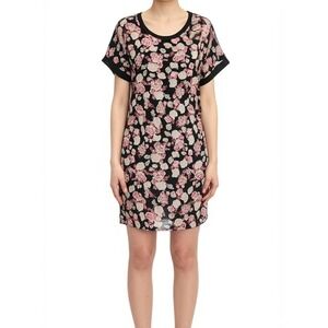 ADAM LEVINE Beautiful Black Floral Fully Lined Dress Womens Large